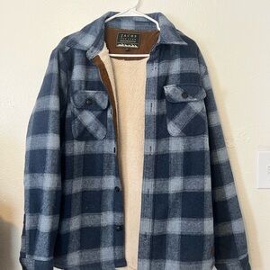 Jachs Blue and Brown Lightweight Shirt Jacket